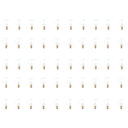 Bulbrite 40W Incandescent G12 Globe Bulb, Clear Dimmable Candelabra Screw Base E12 Bulb, 50PK 861050